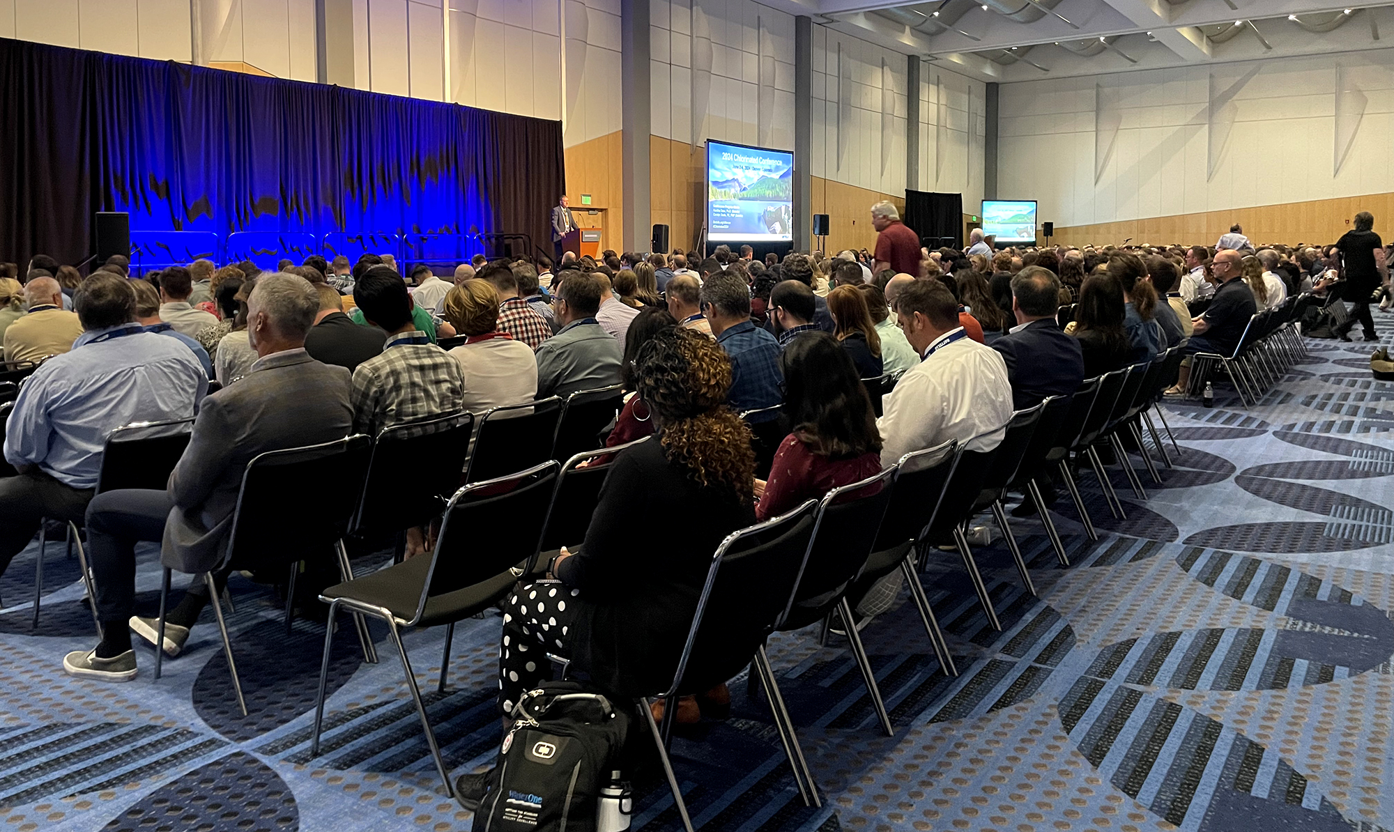 Attendees listen to a morning technical session during the 2024 Batelle Chlorinated Conference. Hana Engineers is presenting during the international conference this week in Denver. (Photo/Hana Engineers)